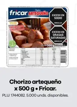 Carulla Fricar chorizo artequeño oferta