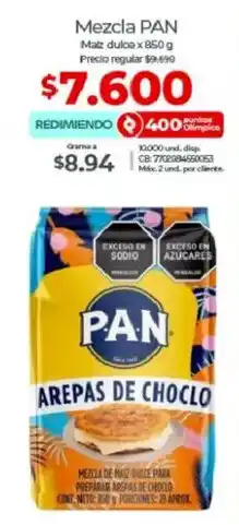 Olímpica Pan mezcla oferta