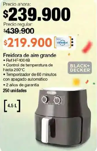 Black+Decker freidora de aire grande
