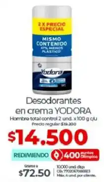 Yodora desodorantes en crema