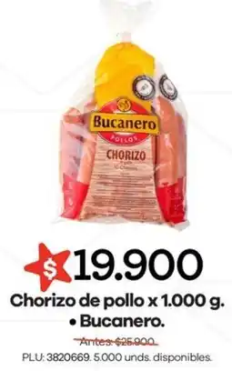 Carulla Bucanero chorizo de pollo oferta