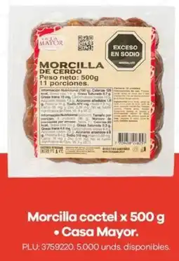Carulla Casa mayor morcilla coctel oferta