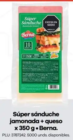 Carulla Berna súper sánduche jamonada + queso oferta