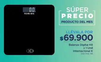 FarmaTodo Balanza Digital K6 International K 1unid oferta