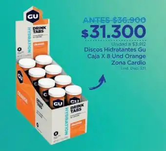 FarmaTodo Discos Hidratantes Gu Orange Zona Cardio 8unid oferta