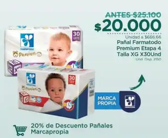 FarmaTodo Pañal Farmatodo Premium Etapa 4 Talla XG 30 unid oferta