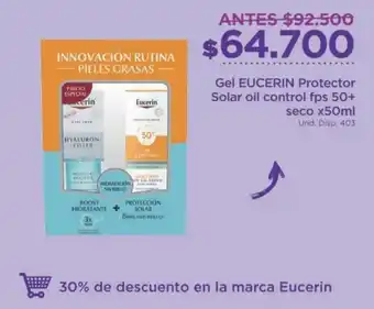 FarmaTodo Gel Eucerin Protector Solar Oil Control 50ml oferta