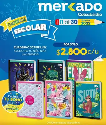 Colsubsidio Cuaderno Scribe Link 100H oferta