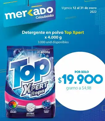 Colsubsidio Detergente en Polvo Top Xpert 4.000g oferta