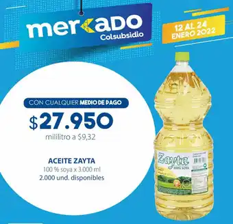 Colsubsidio Aceite Zayta 100% Soya 3.000ml oferta