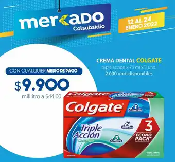 Colsubsidio Crema Dental Colgate Triple Acción 3x75ml oferta