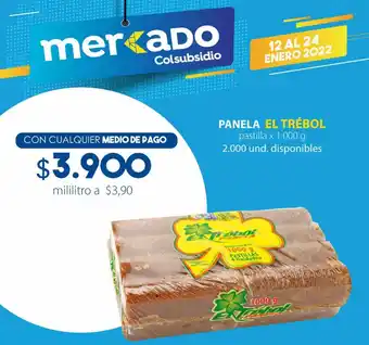 Colsubsidio Panela El Trébol Pastilla 1.000g oferta