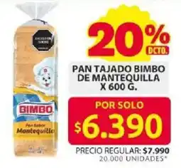 Ara Bimbo pan tajado de mantequilla oferta