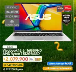 Jumbo ASUS Vivobook 15.6 " AMD Ryzen 7 oferta