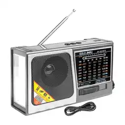 Falabella Radio Solar Recargable AMFMSW 8 Bandas USB Bluetooth LED oferta