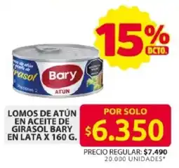 Ara Bary lomos de atún en aceite de girasol en lata oferta