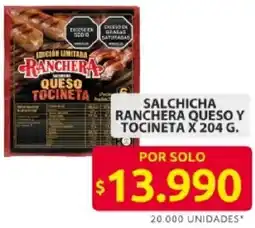 Ara Ranchera salchicha queso y tocineta oferta