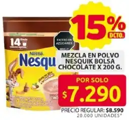 Ara Nestlé mezcla en polvo nesquik bolsa chocolate oferta