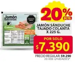 Ara Jamón sánduche tajado colanta oferta