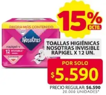 Ara Nosotras toallas higiénicas invisible rapigel oferta