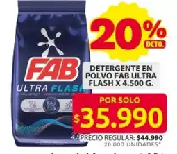 Ara Fab ultra flash detergente en polvo oferta