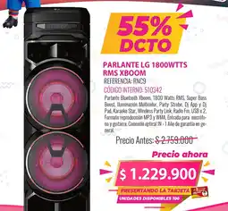 MercaCentro LG Xboom 11800WTTS RMS parlante oferta