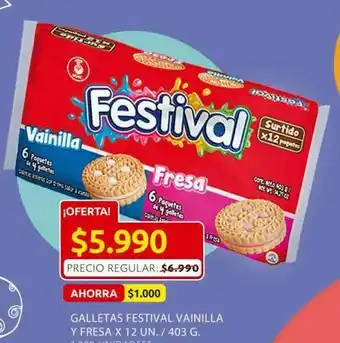 Ara Galletas Festival Vainilla y Fresa x 12un oferta