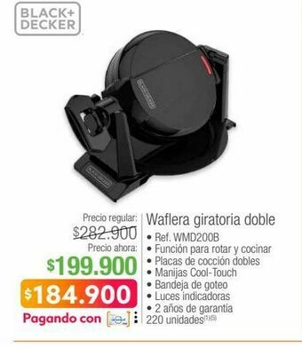 Jumbo Wafflera giratoria black & decker oferta
