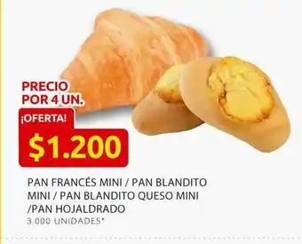 Ara Pan francés mini / pan blandito mini / pan blandito queso mini / pan hojaldrado oferta