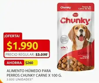 Ara Alimento húmedo para perros chunky carne 100g oferta
