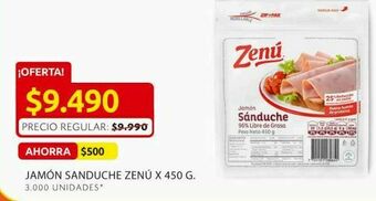 Ara Jamón sanduche zenú x 450g oferta