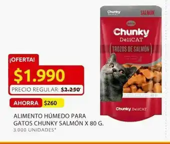 Ara Alimento húmedo para gatos chunky salmón 80g oferta