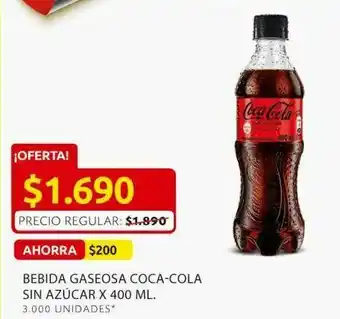 Ara Bebida gaseosa coca cola sin azúcar 400ml oferta