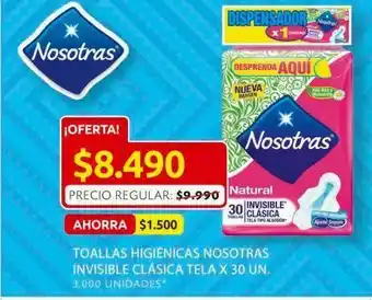 Ara Toallas higiénicas nosotras invisible clásica tela x 30un oferta