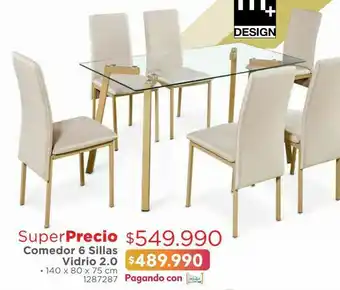 Easy Comedor 6 sillas vidrio 2.0 oferta