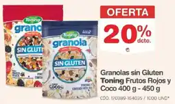 Makro Toning granolas sin gluten frutos rojos y coco oferta