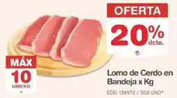Makro Lomo de cerdo en bandeja oferta