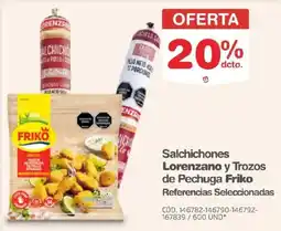 Makro Friko salchichones lorenzano y trozos de pechuga oferta