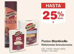 Makro Monticello pastas referencias seleccionadas oferta