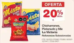 Makro La victoria chicharrones, platanudo y mix referencias seleccionadas oferta