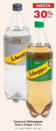 Makro Schweppes gaseosas soda y ginger oferta