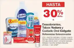 Makro Yodora y colgate desodorantes talcos oferta