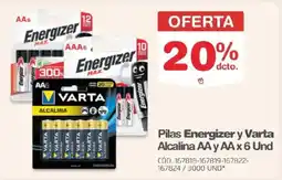 Makro Energizer y varta pilas alcalina AA y AA oferta