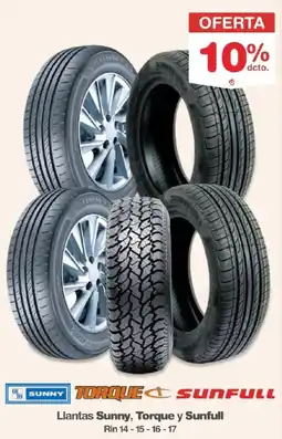 Makro Sunny, torque y sunfull llantas oferta