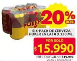 Ara Poker six-pack de cerveza en lata oferta