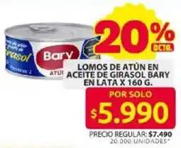 Ara Bary lomos de atún en aceite de girasol en lata oferta