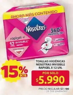 Ara Nosotras toallas higiénicas invisible rapigel oferta