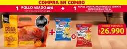 Ara Pollo asado ara + papas onditas mayonesa o tomate super ricas oferta