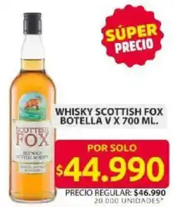 Ara Scottish fox whisky botella v oferta
