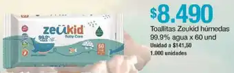 Zeükid toallitas húmedas 99.9% agua